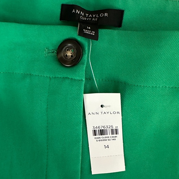 Ann Taylor The Wide Leg Crop in green. Size 14 NWT - Picture 4 of 5